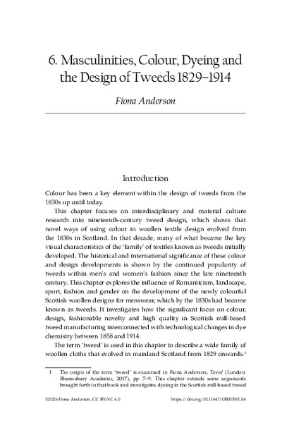 Masculinities, Colour, Dyeing andthe Design of Tweeds 1829–1914