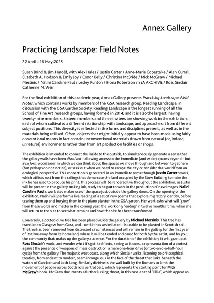 The Ghost of Stollenwurm as part of the Practicing Landscape: Field Notes exhibition