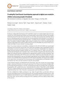 Creating My Care Record: A participatory approach to digital care records for  children and young people in Scotland