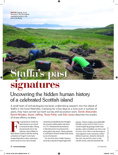 Staffa's past signatures - Uncovering the hidden human history of a celebrated Scottish island