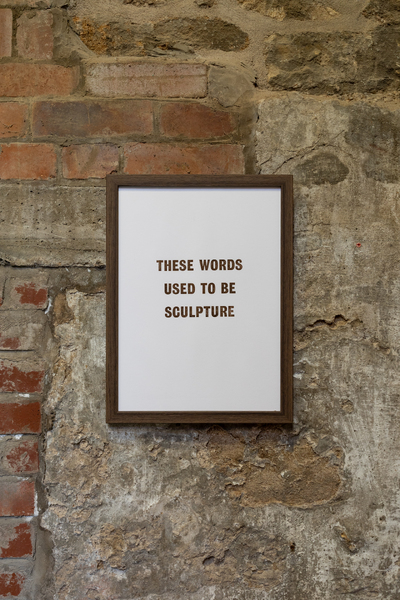 'These Words' (2026) letter press print made in case room  using ink from Paul’s Turn (1971) by Sir Anthony Caro. 44 x 33cm. Edition of 8