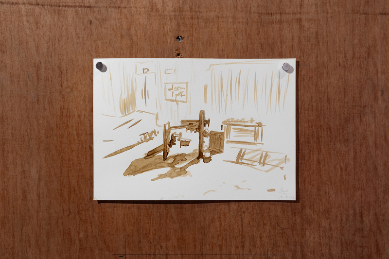 Study of Paul’s Turn made in situ (2025) 33cm x 24.5cm Drawing made using ink from Paul’s Turn (1971) by Sir Anthony Caro.