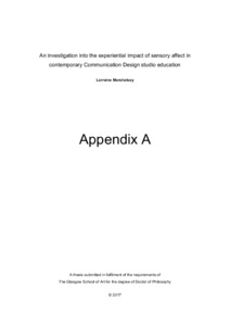 An investigation into the experiential impact of sensory affect in contemporary Communication Design studio education