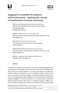 Engaging for Sustainable Development and Transformation – Exploring the Concept of Transformative Academic Institutions